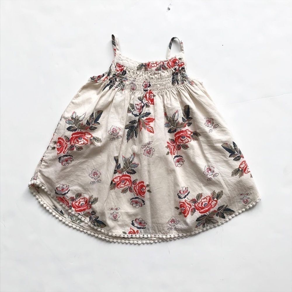 Old Navy big floral print tank dress EUC 18-24m